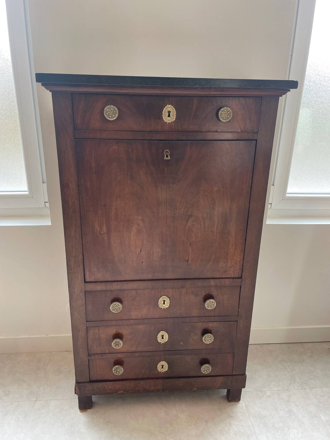 Empire mahogany veneer secretary