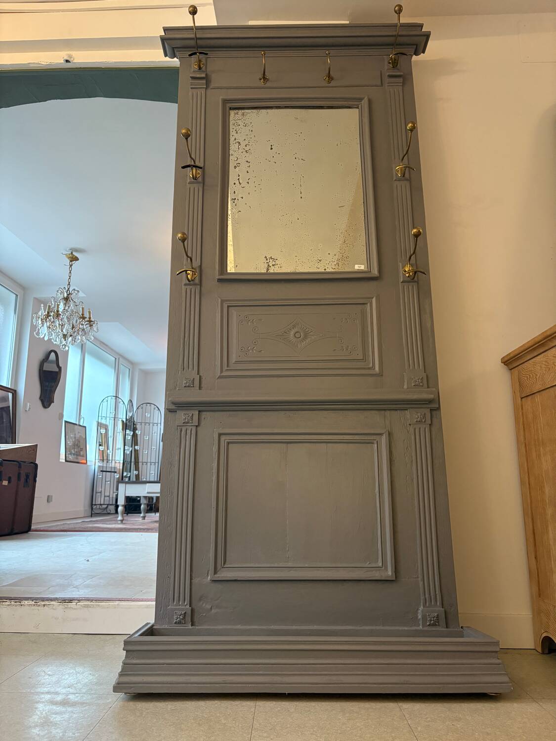 Louis XVI style cloud gray wardrobe