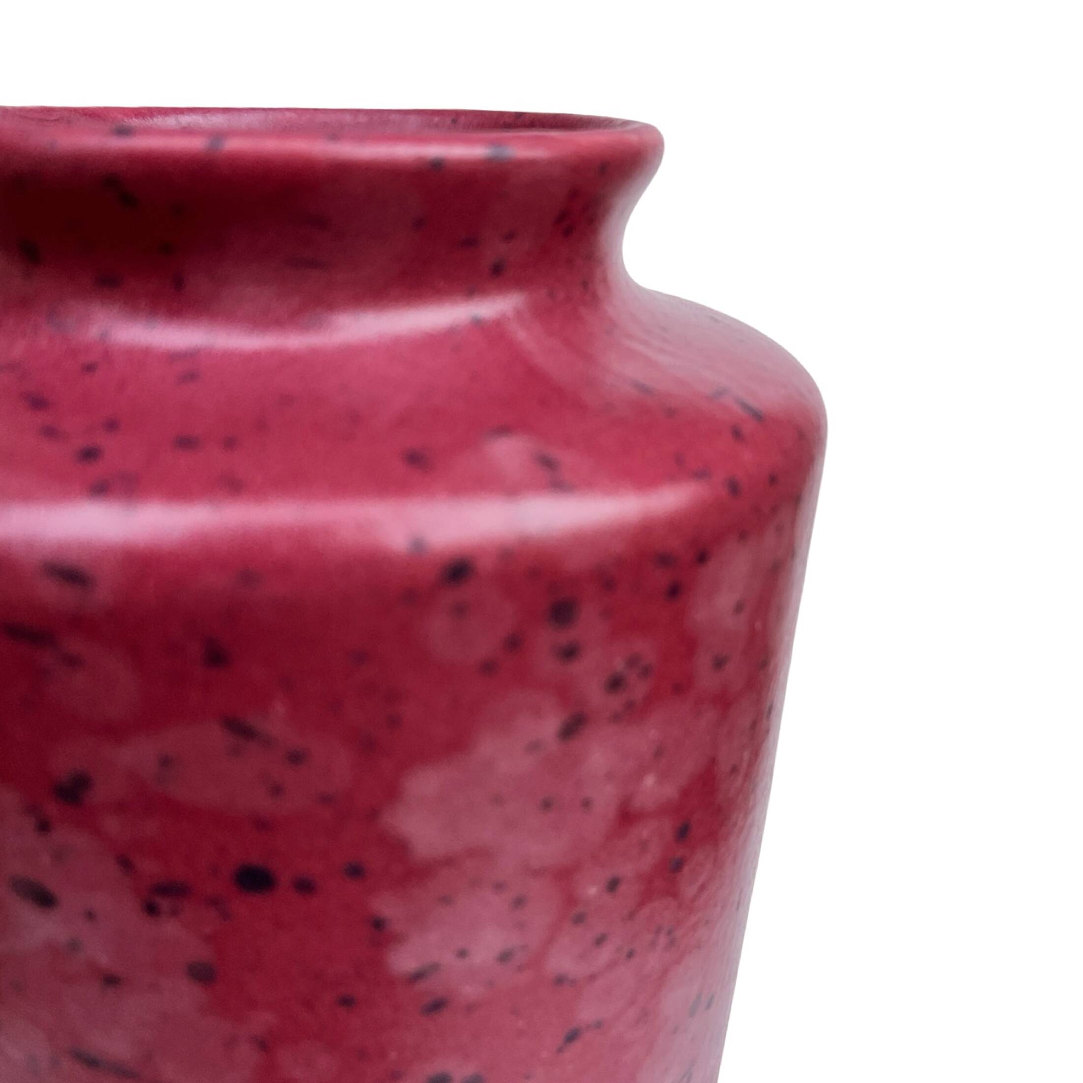 Burgundy ceramic vase MF Design, Germany 1980s.