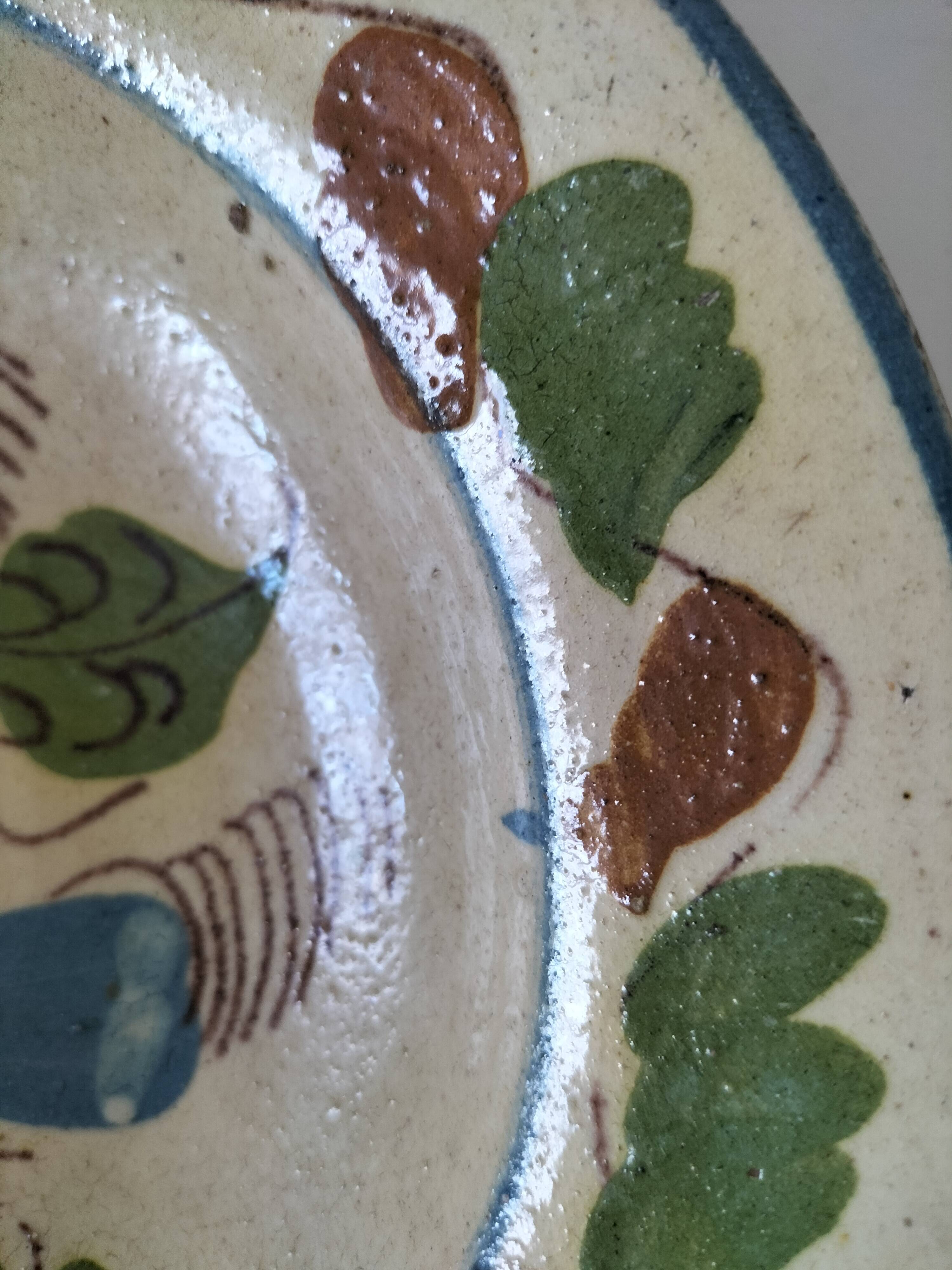 Glazed earthenware plate from Korond (Corund), Transylvania