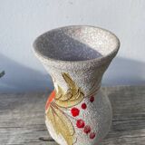 Italian ceramic vase from 1950 with floral decoration