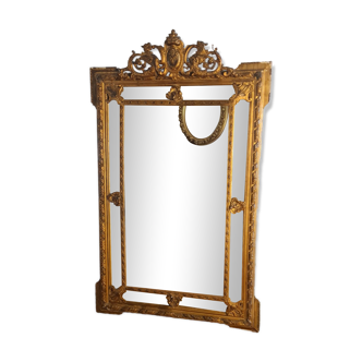 Large gilded wooden mirror Napoleon III