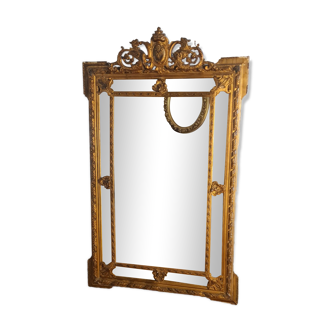 Grand miroir en bois doré Napoléon III