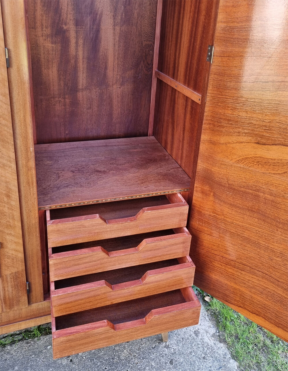 Vintage wardrobe dressing room, compass feet, 50s