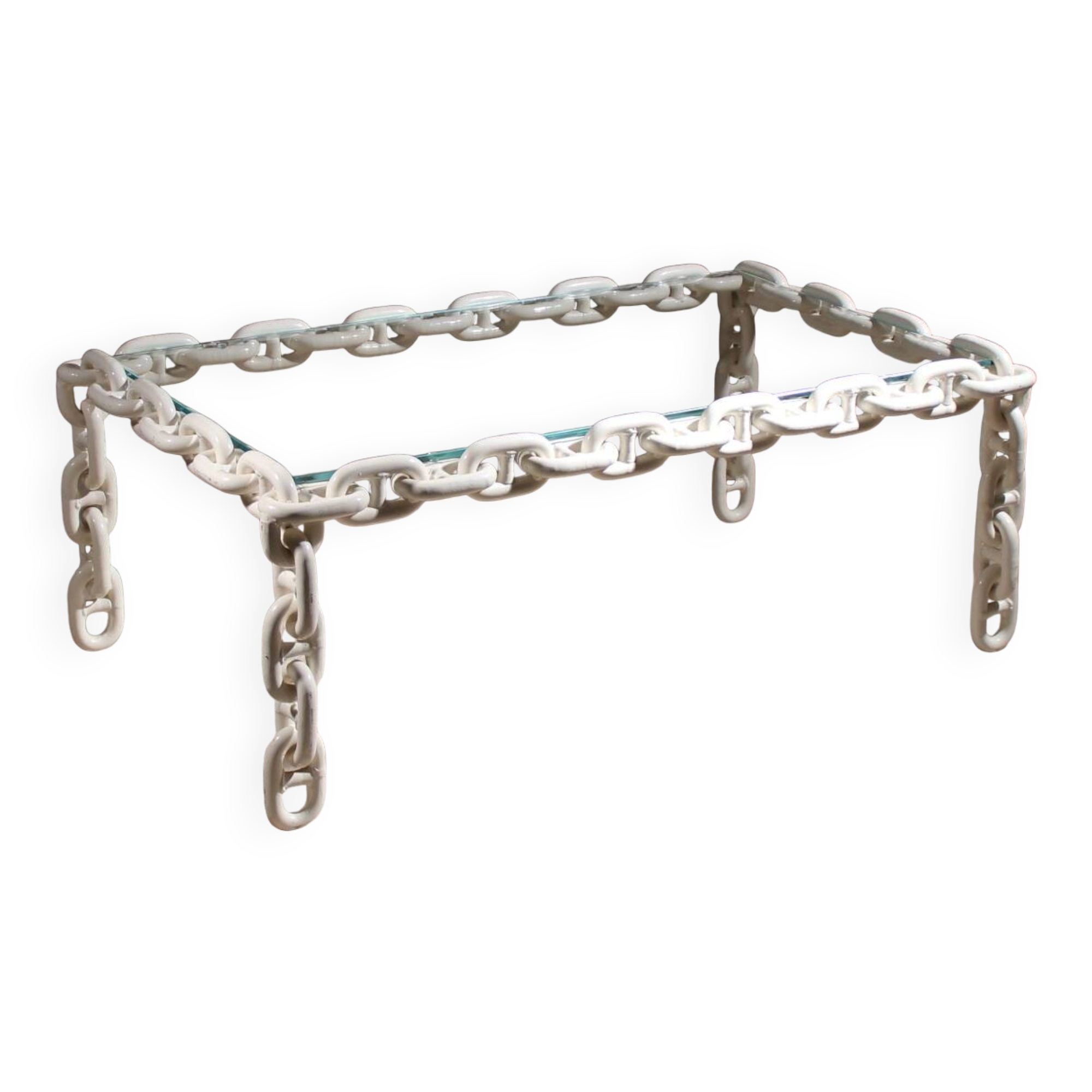 Brutalist Chain Link Coffee Table | France 1970s