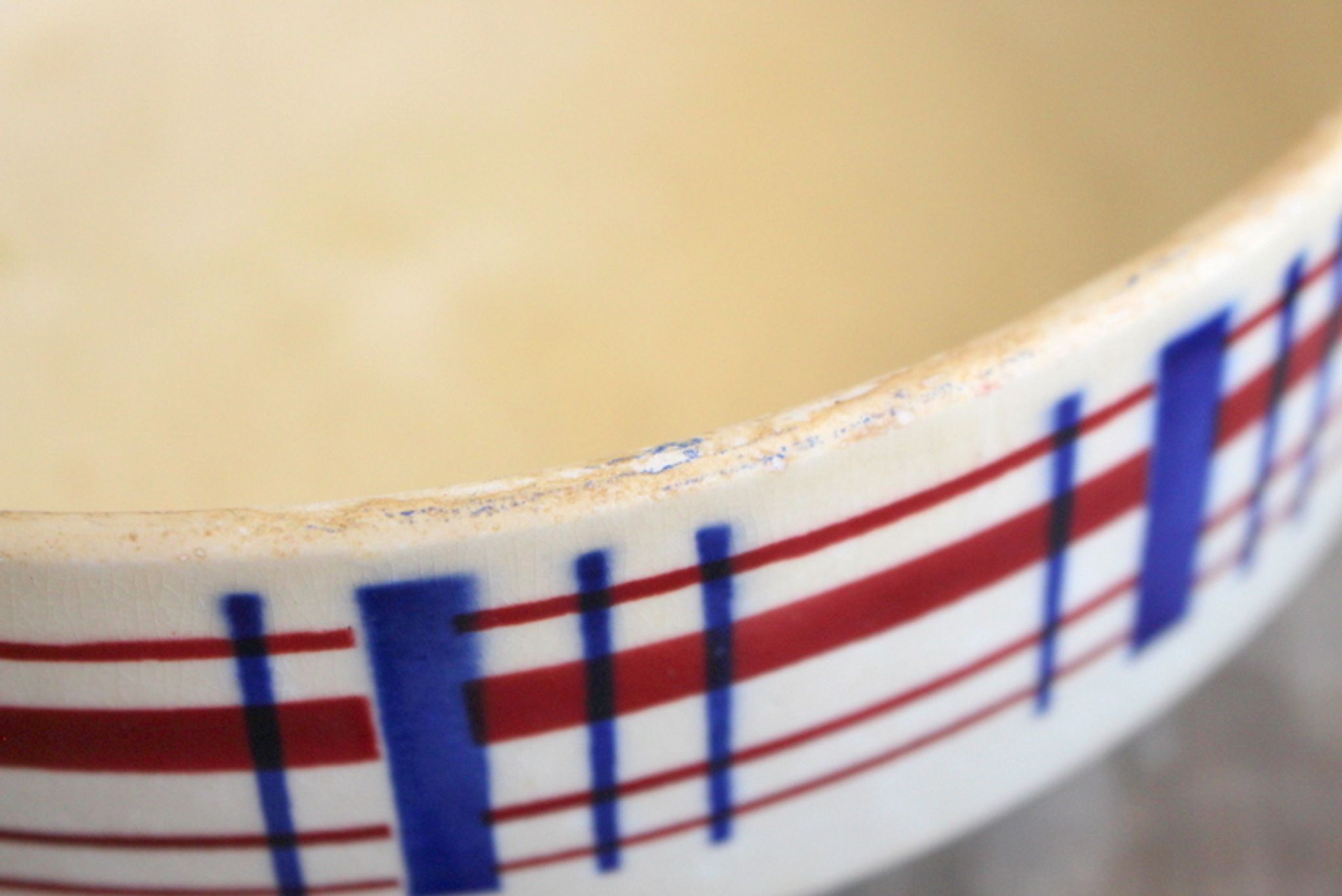 Ancient Ceramic Salad with Handles signed Saint-Amand