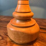 Table lamp with solid wood base, manual work