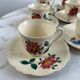 Set of 8 hand-painted coffee cups Sarreguemines Terre de fer