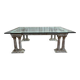 Coffee table with Corinthian columns and glass top