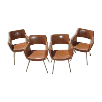 Ensemble de 4 fauteuils polonais, 1960s