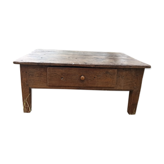 Rustic solid oak coffee table farmhouse initials J C