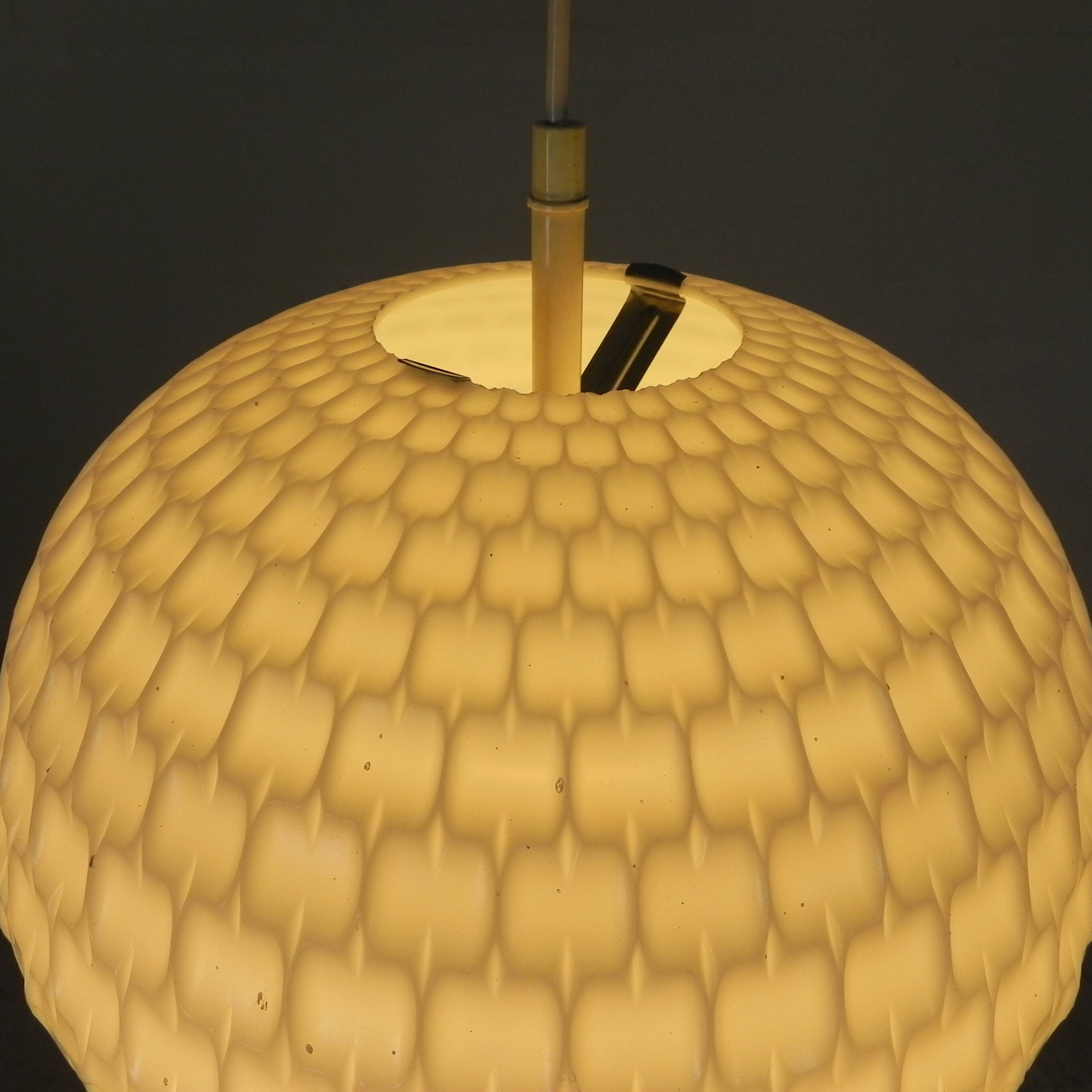 Vintage pendant lamp Aloys F. Gangkofner for Erco, plastic sphere