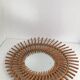Sun-shaped mirror in bamboo rattan 50-60 years