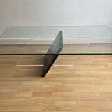 Glass coffee table, 70s