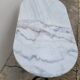 Antique cast iron bistro table with oval marble top