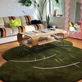 MOSS GREEN SQUIGGLE RUG