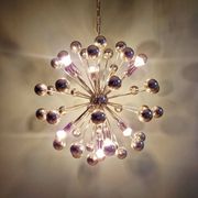 Lustre Sputnik en métal chromé, design Space Age, 1960