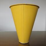 Cache pot tripod in pale green metal and yellow 50 60 years