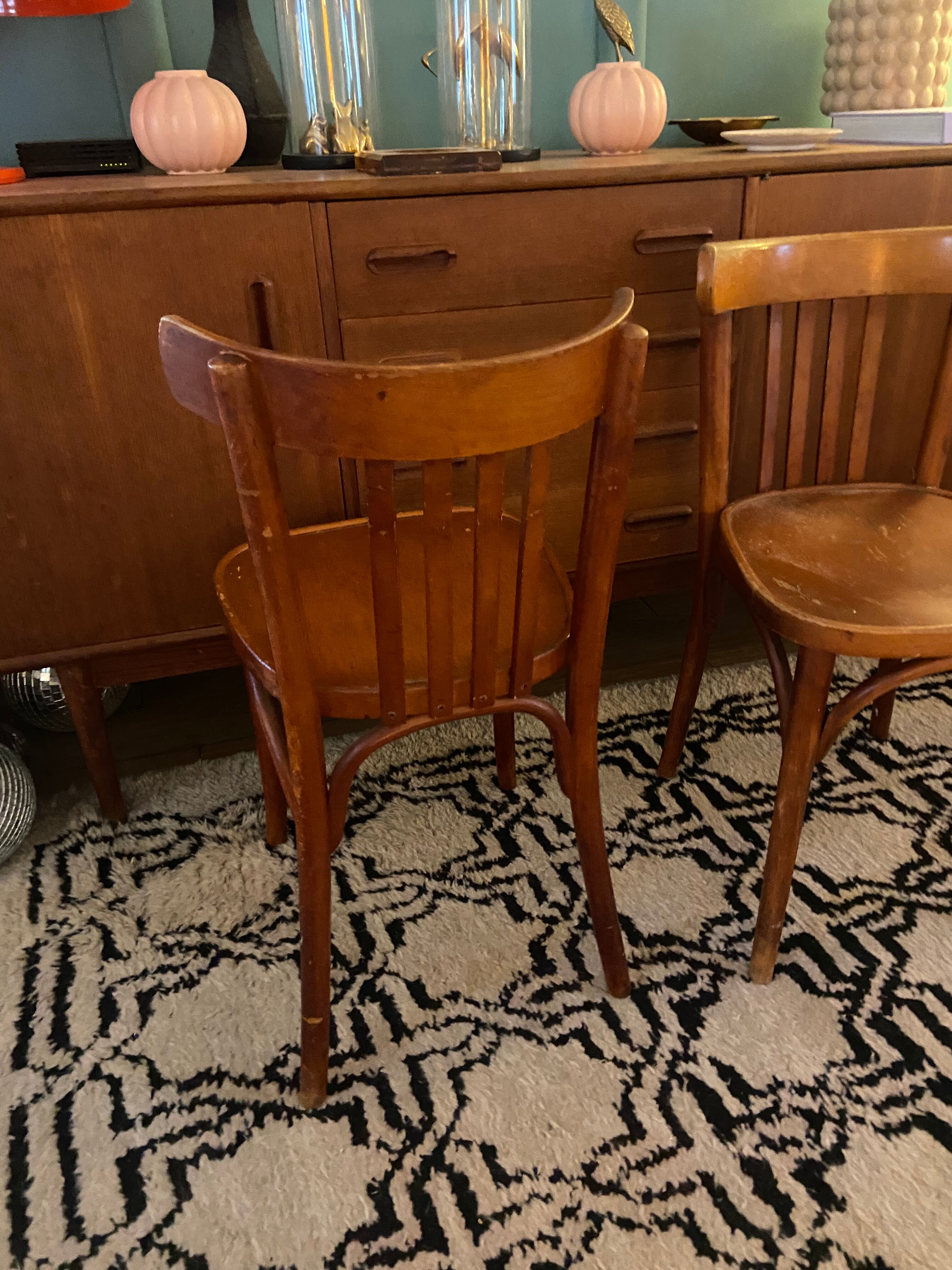 Trio de chaises bistrot Baumann vintage