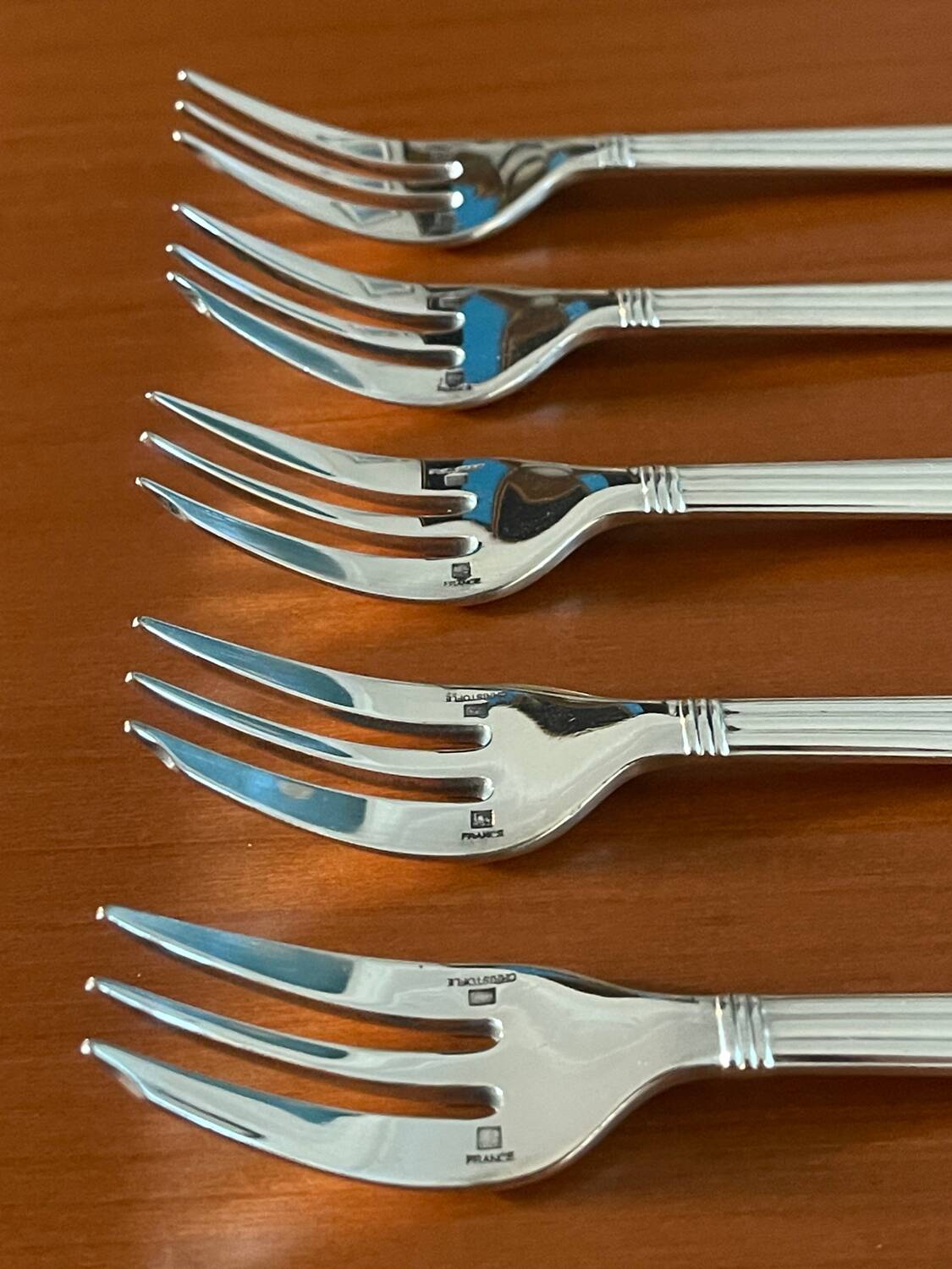 Christofle aria 5 cake forks, dessert very good condition