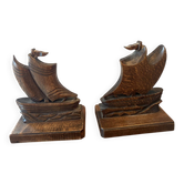 Pair of bookends boat Art Deco