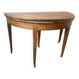 Table demi-lune en bois fruitier