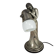 Silver Vermeil Figural Table Lamp with Opaline Glass. Italy 1960s