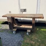 Old oak carpenter's workbench
