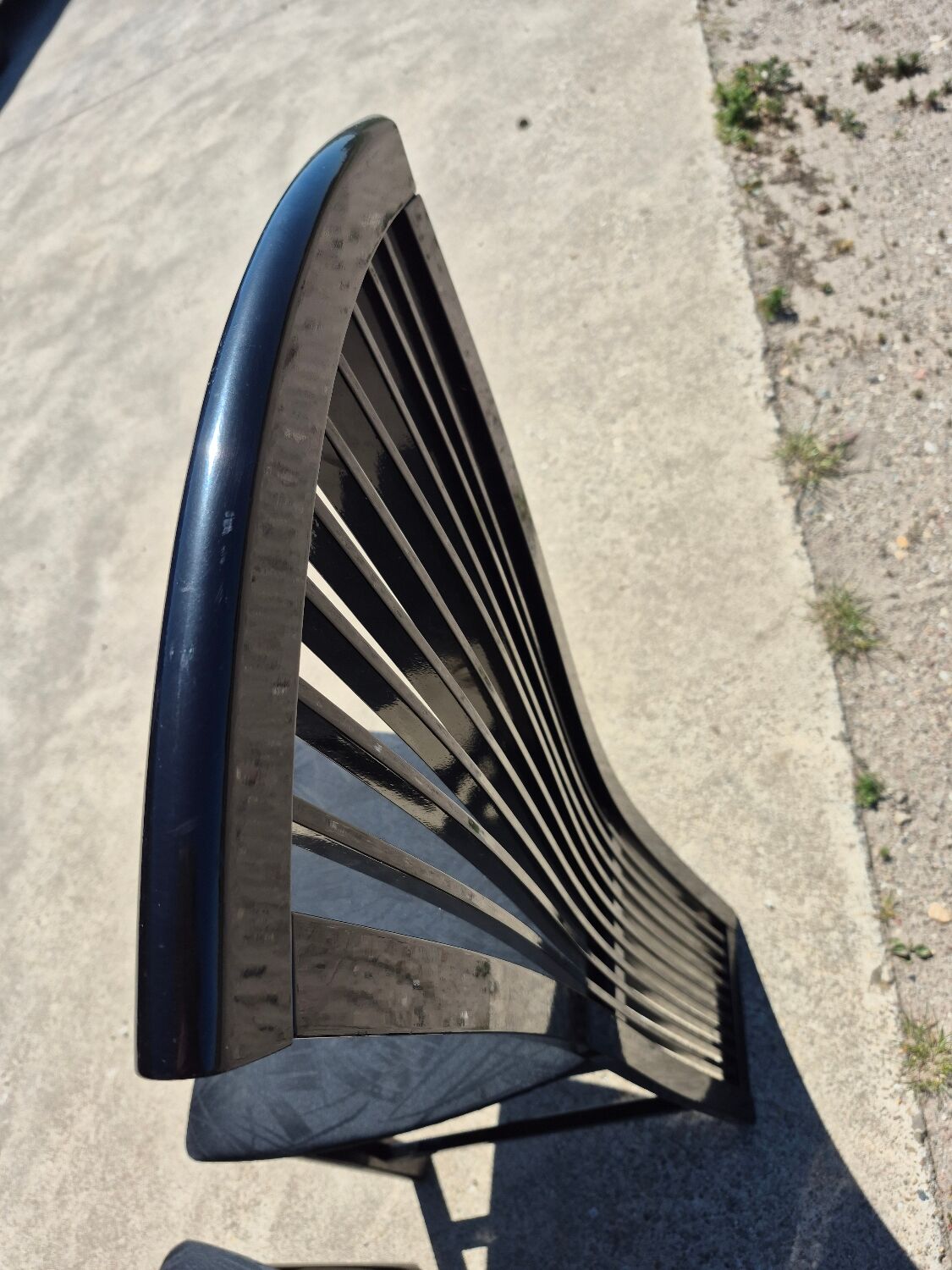 Set 4 postmodern black lacquer dining chairs 1980s