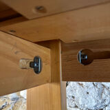 Solid elm dining table - Vintage - 1980