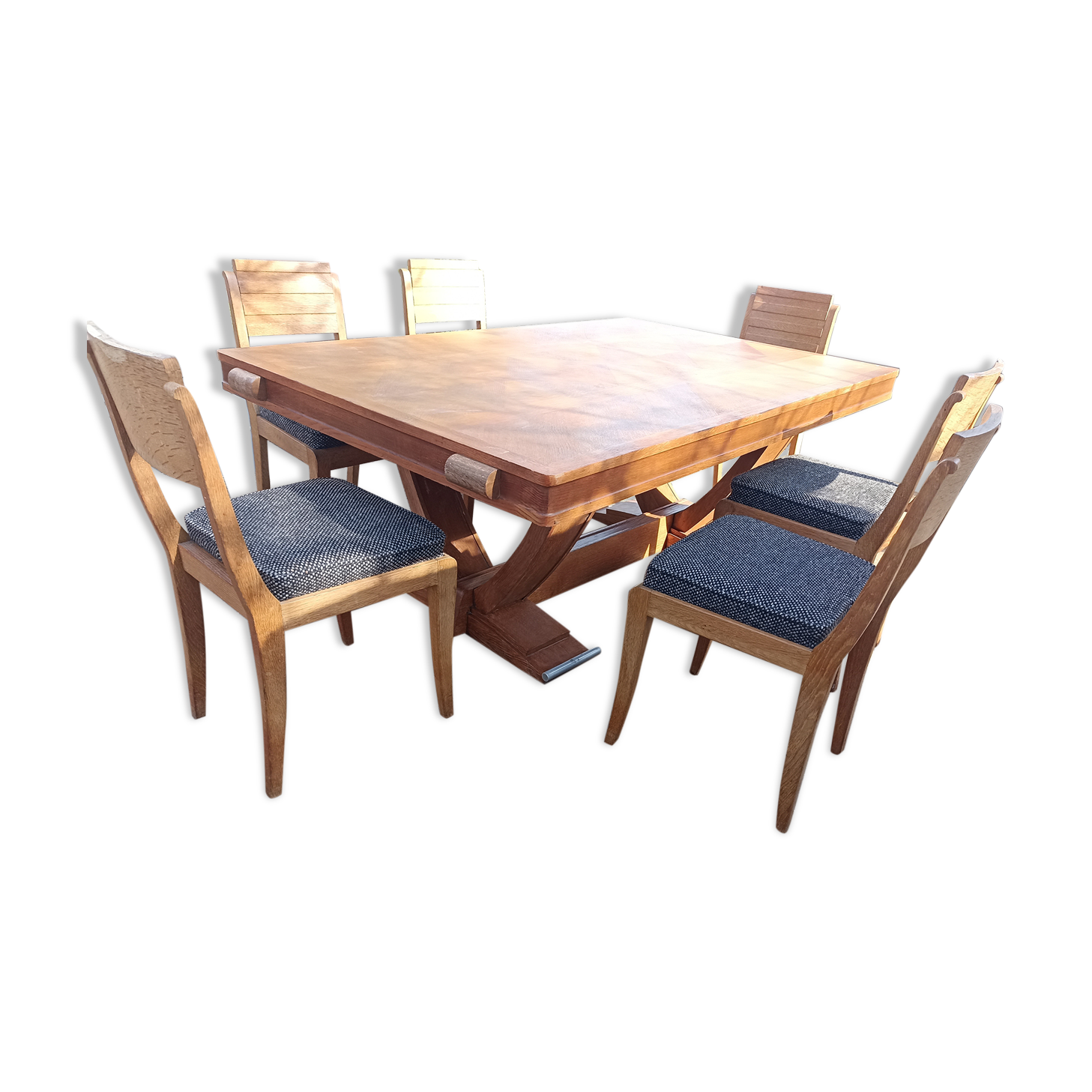 Table and chairs art deco Gaston Poisson