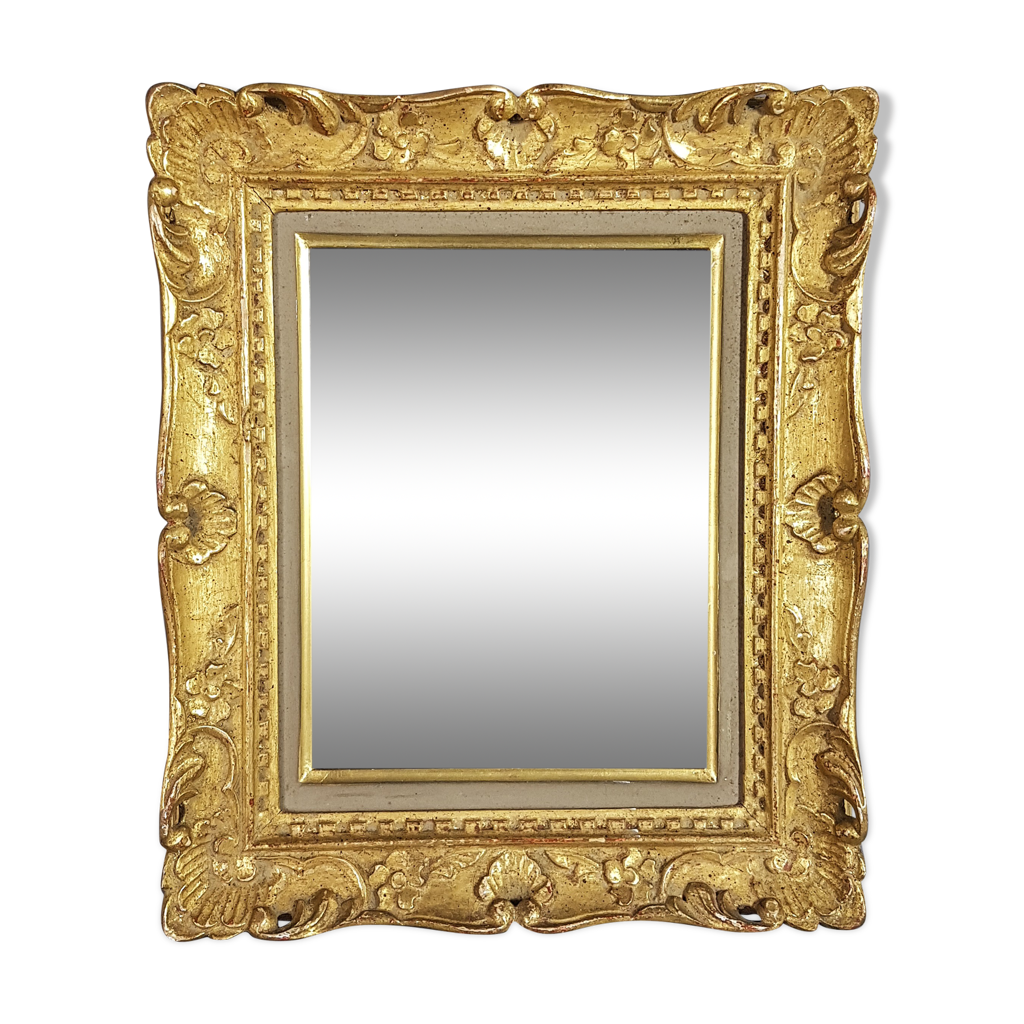 Cadre Bois Doré Avec Verre – Dimensions Ext. 36x33 Cm – Feuillure 33x30 Cm – B169