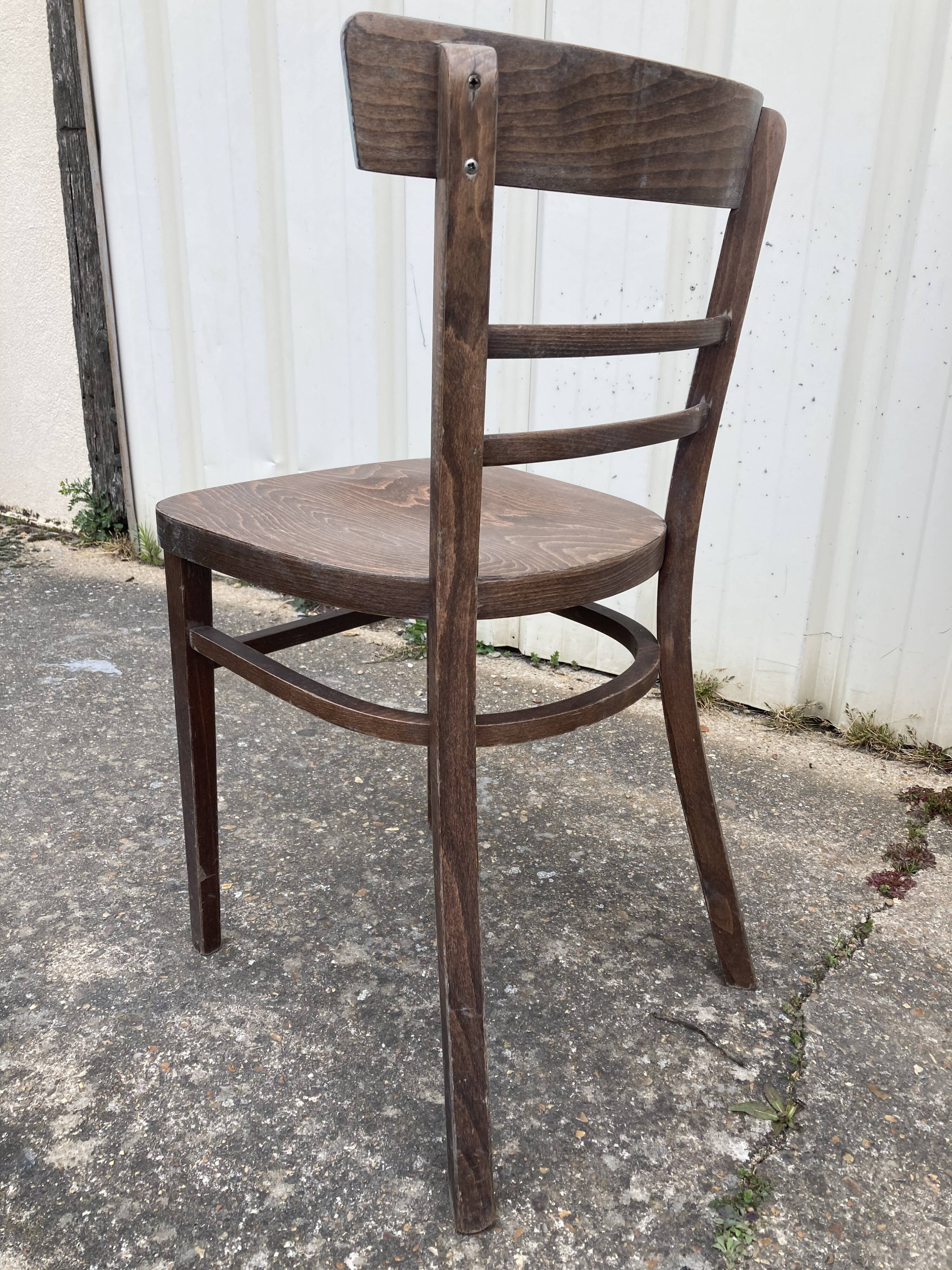 Set of 40 old beech bistro chairs