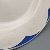 Series of 6 vintage art deco plates Digoin Sarreguemines Corsica blue flowers
