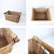 Panier Vintage Anse Rangement Mid Century Panier en osier tressé marron Travail manuel Hygge Skandi