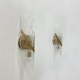 Set of 2 crystal glass rods wall lamps , 1970s