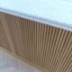Contemporary bar in solid oak & double terrazzo top - Unique piece