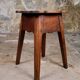 Pair of scalloped oak stools, France, early 20th century