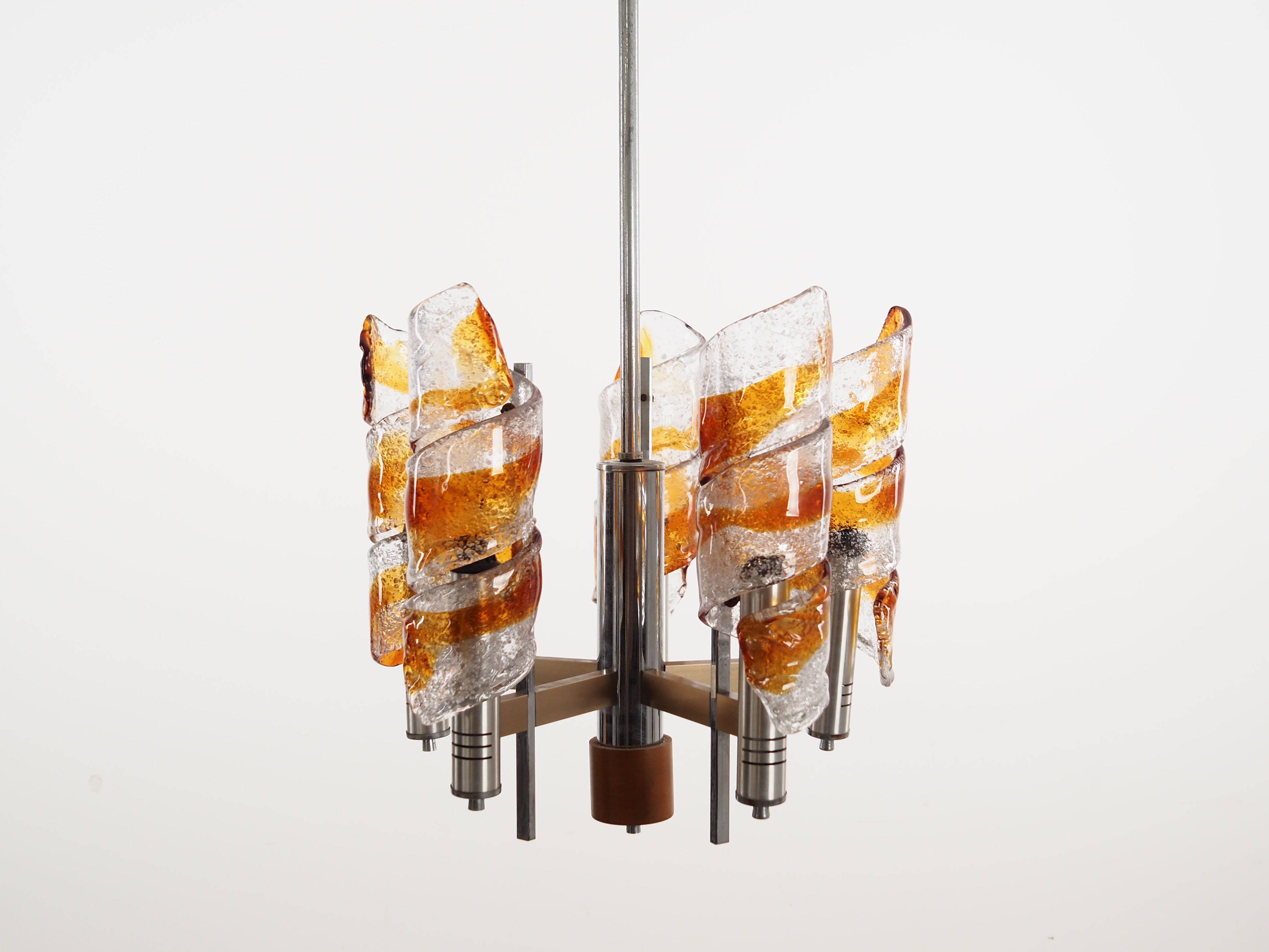 Pendant lamp, Murano glass, Italian design, 1970s, production: Italy