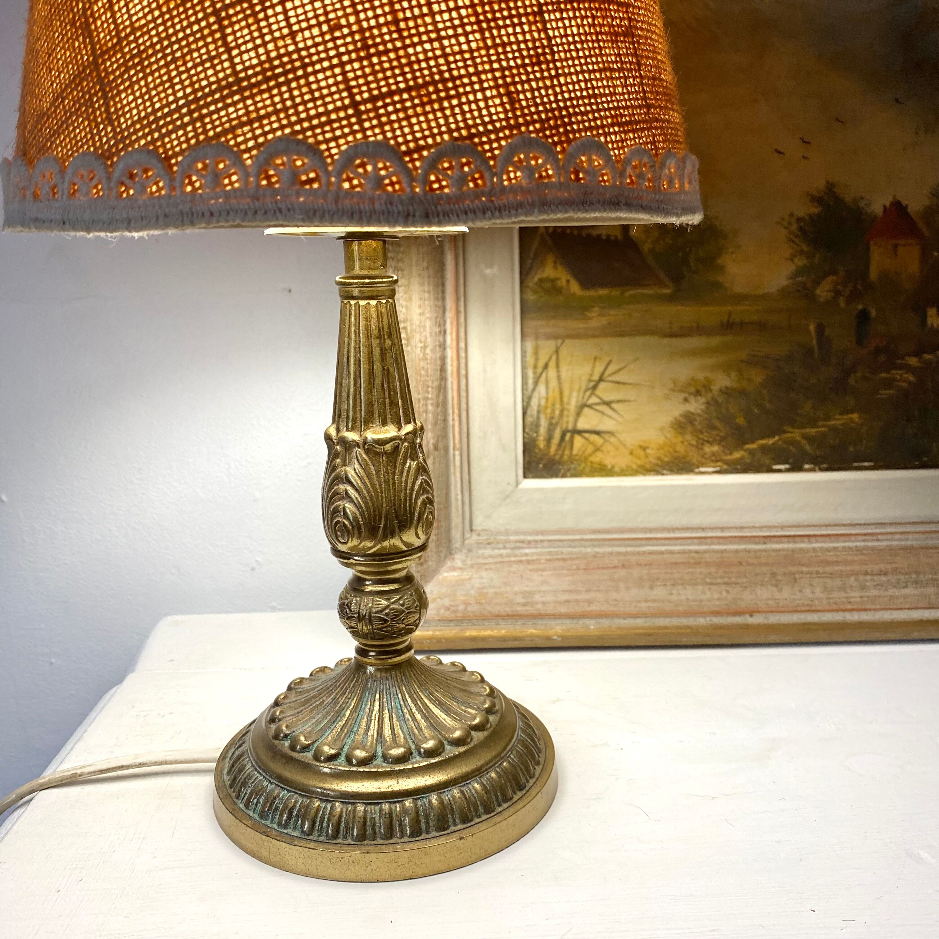Golden brass table lamp