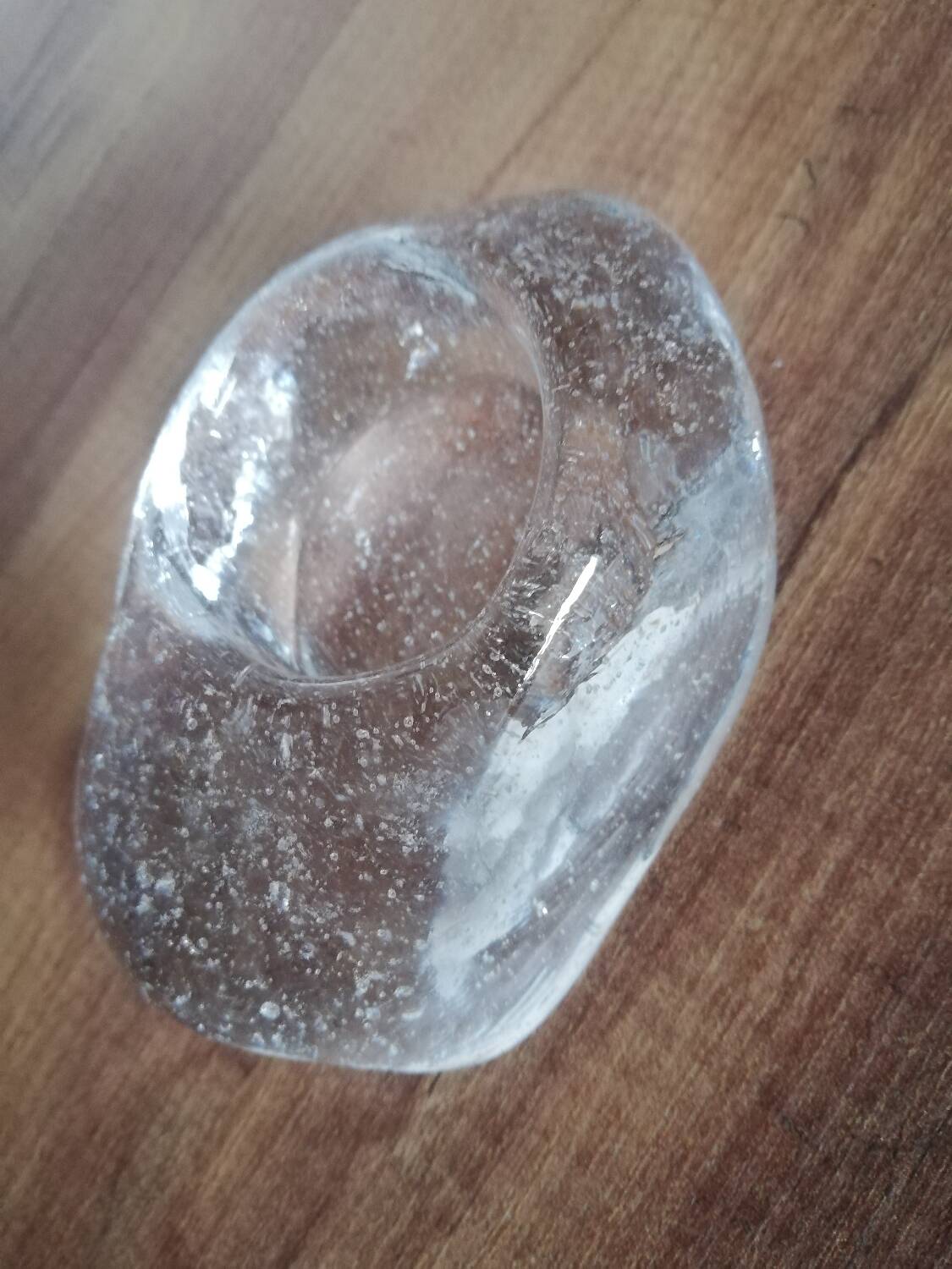 Clear glass tea light candle holder