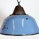 Industrial Blue Enamel and Cast Iron Pendant Lamp, 1960s