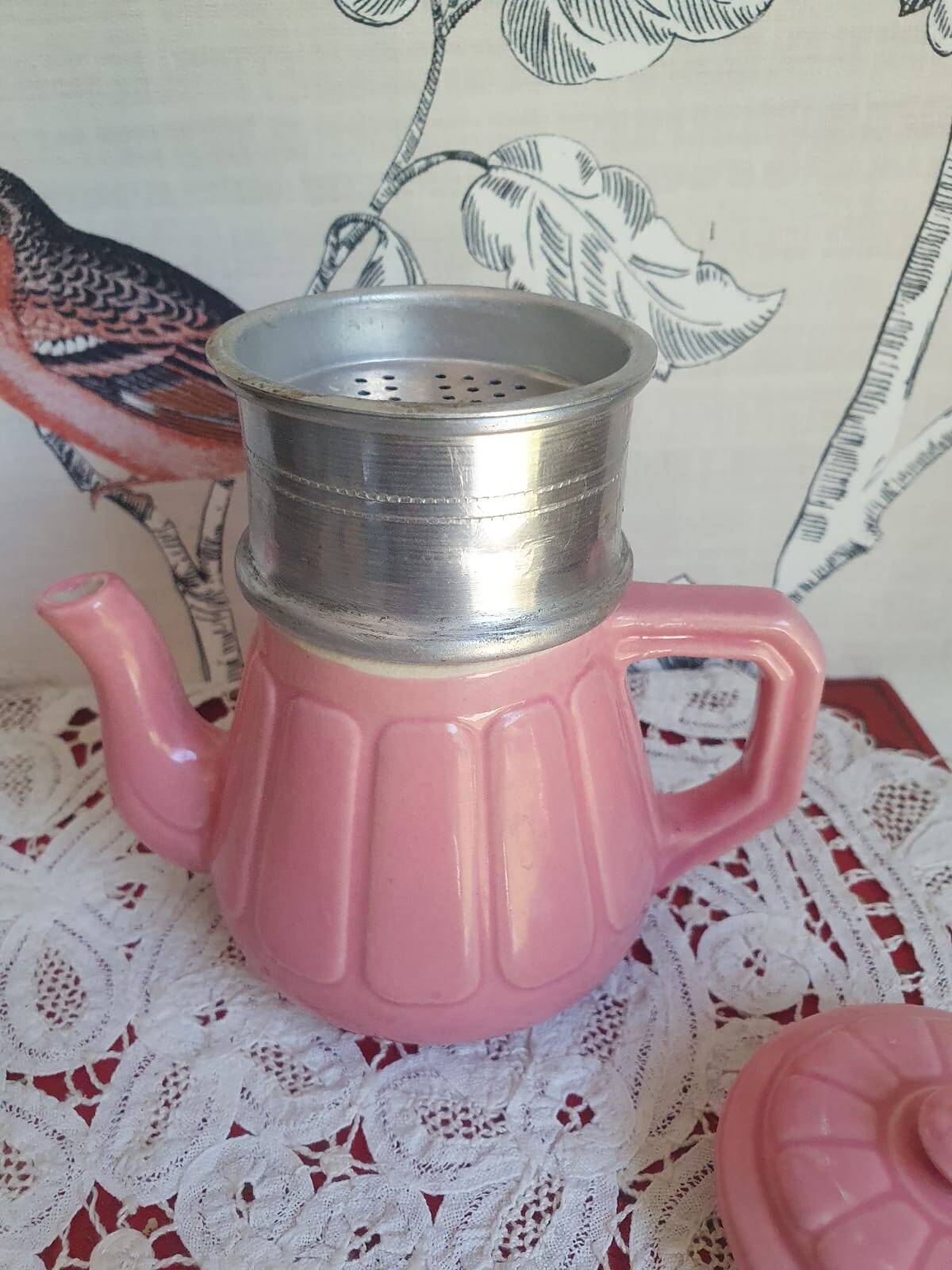 petite cafetière céramique rose