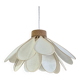 Flower suspension, Iris model, 16 petals in rattan and white linen