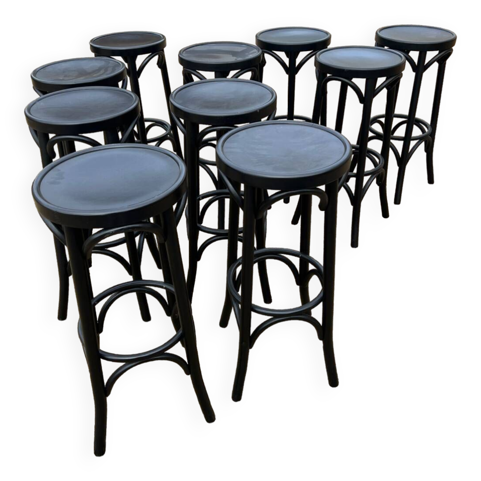 Set of 10 bar stools
