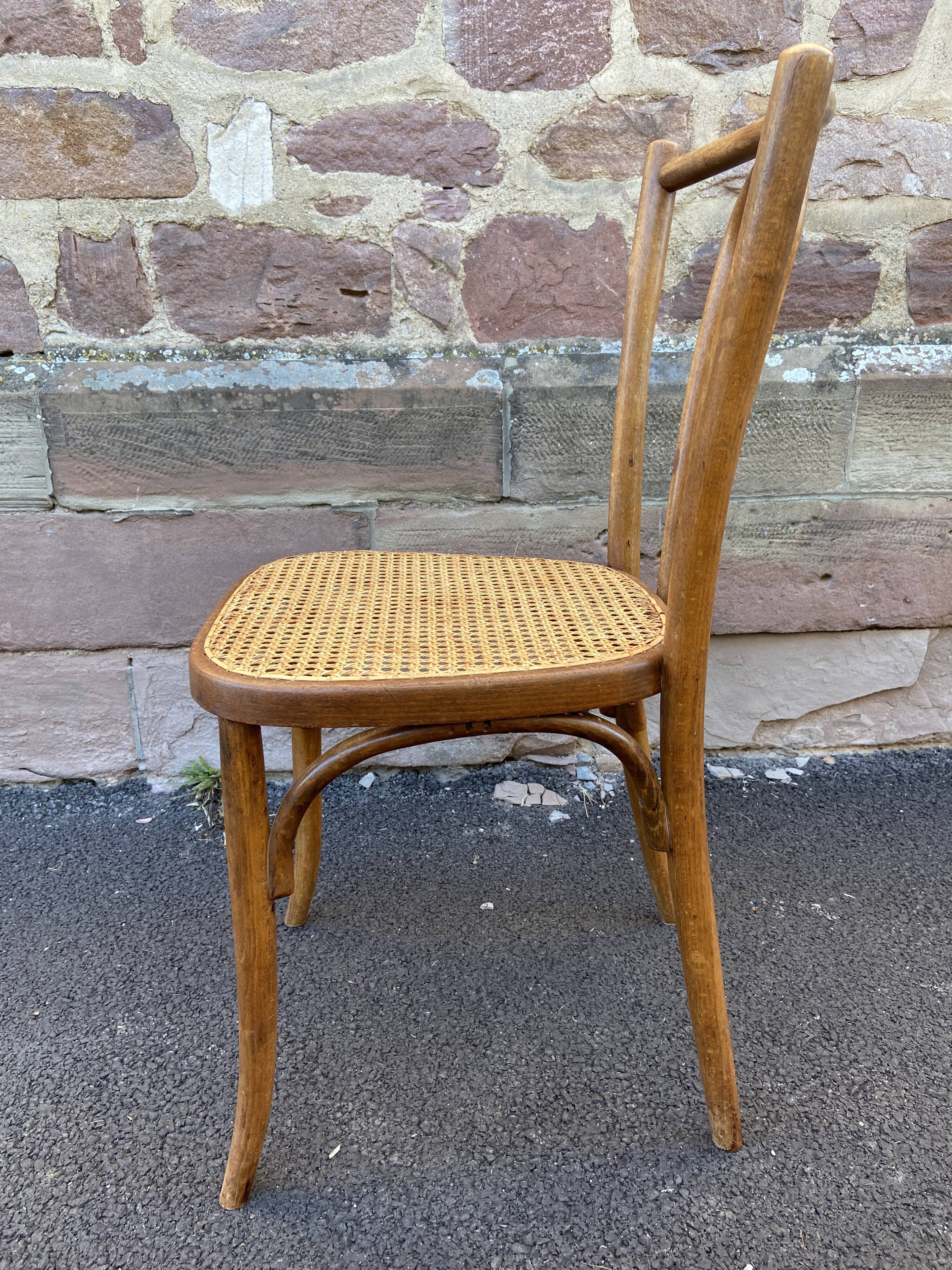Viennese chair bentwood bistrot café Paris signed Baumann