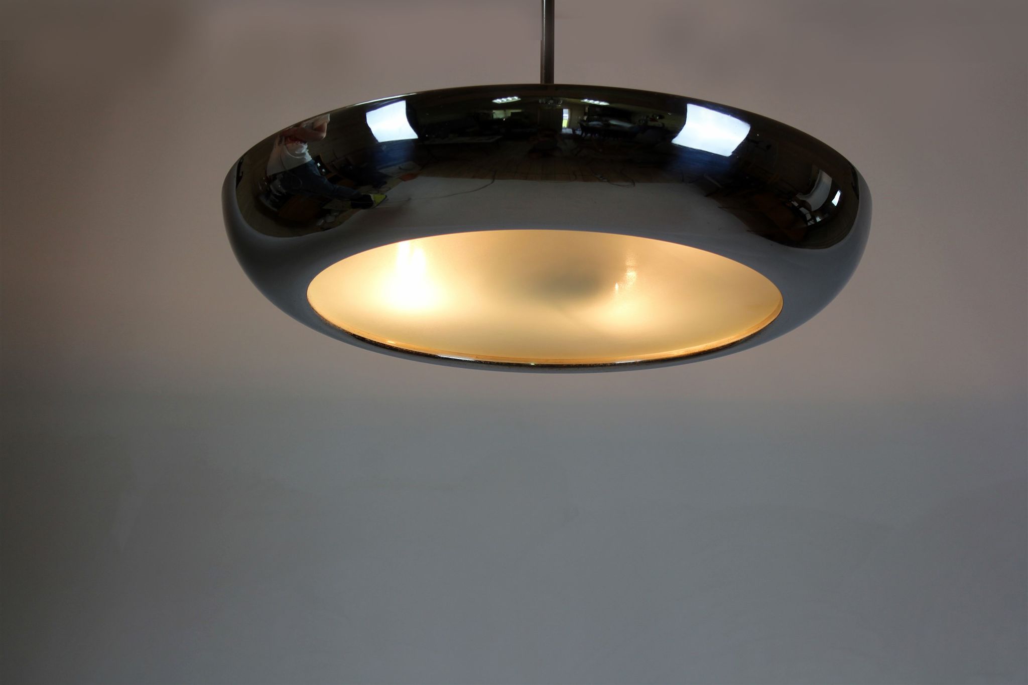 UFO chrome pendant by Josef Hurka for Napako, 1930