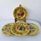 6 assiettes a dessert sarreguemines céramique barbotine fruits