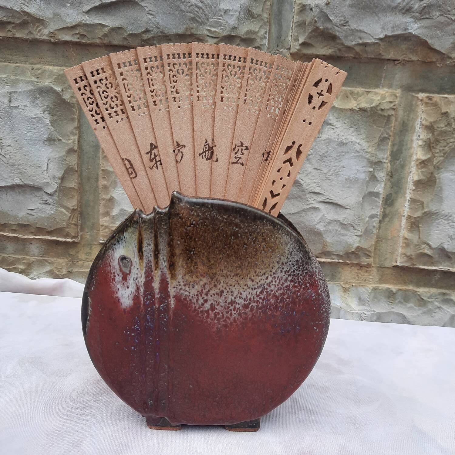 enamelled stoneware vase by Serge Cousseran