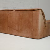 Cinna sofa. Circa 1970. Foam and "caramel" leather. 3 seats.